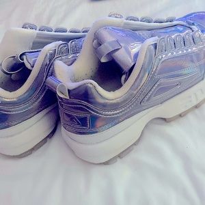 These are the Women's Disruptor 2 Iridescent sneakers, by FILA